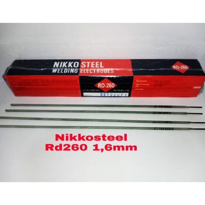 Kawal las elektroda kawat las listrik Nikko Steel RD260 1,6mm