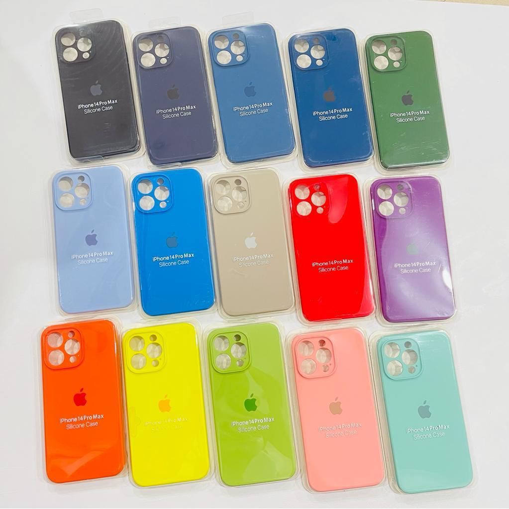 Silicone Rubber 1:1 Iphone 14 Promax 14 Max / Plus 13 Pro 13 Mini 12 Promax 12  Soft Silicone Case Rubber Anti Noda Kualitas Original + Protector Camera