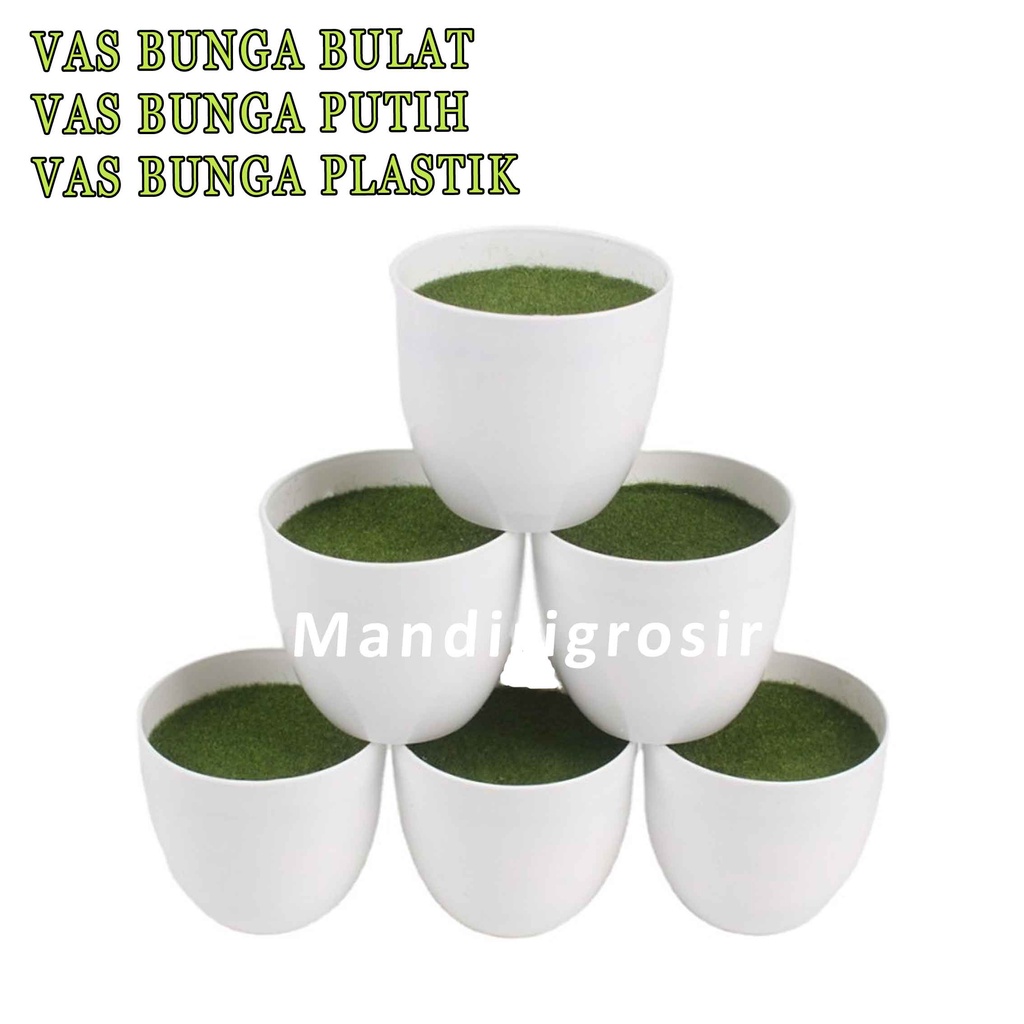 Pot Bunga * Vas Bunga Bulat * Vas Bunga Artificial Putih * Vas Bunga Plastik