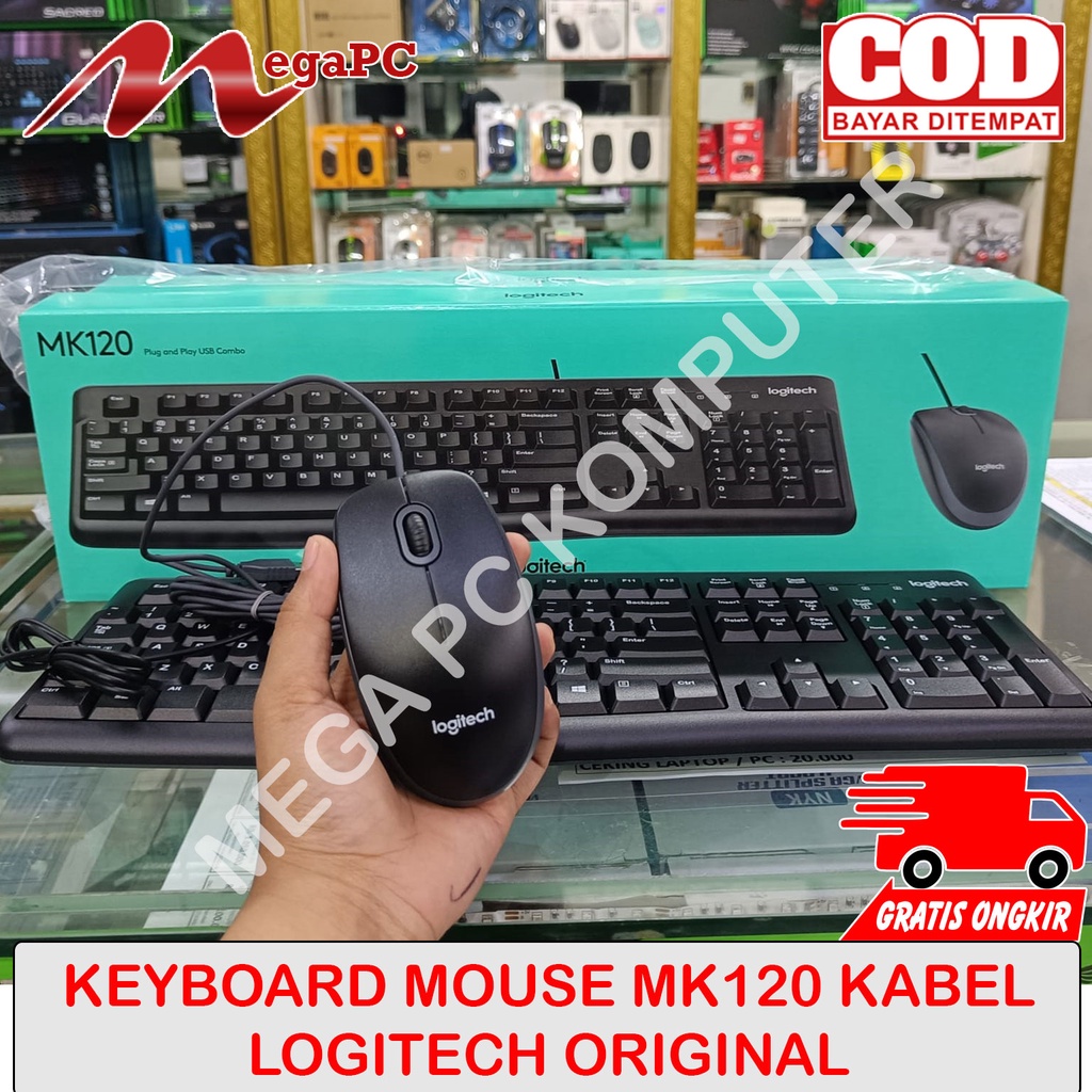 KEYBOARD MOUSE KABEL USB LOGITECH MK120 ORIGINAL