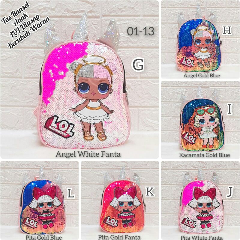 Tas Ransel Anak Perempuan Lucu / Tas Anak Perempuan Sequin Unicorn LOL / Tas Ransel Anak Sekolah Paud