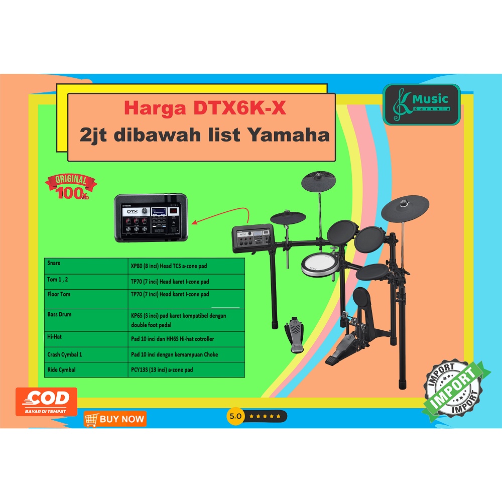 [hrg*bayar dtoko*potongan istimewa] Elektrik Drum Yamaha DTX6 KX DTX6 K-X Original 3 Zone Modul DTX-