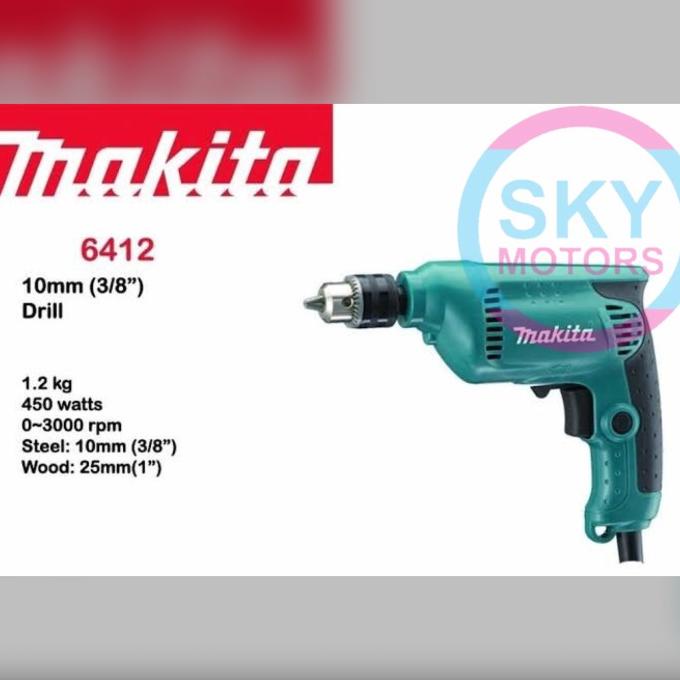 favorit] Makita 6412 mesin bor tangan besi kayu 10mm