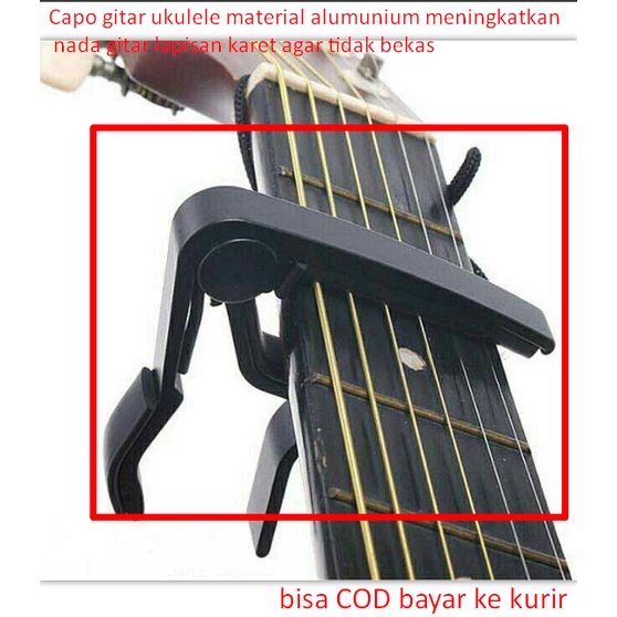 Capo gitar ukulele material alumunium meningkatkan nada gitar lapisan karet agar tidak bekas