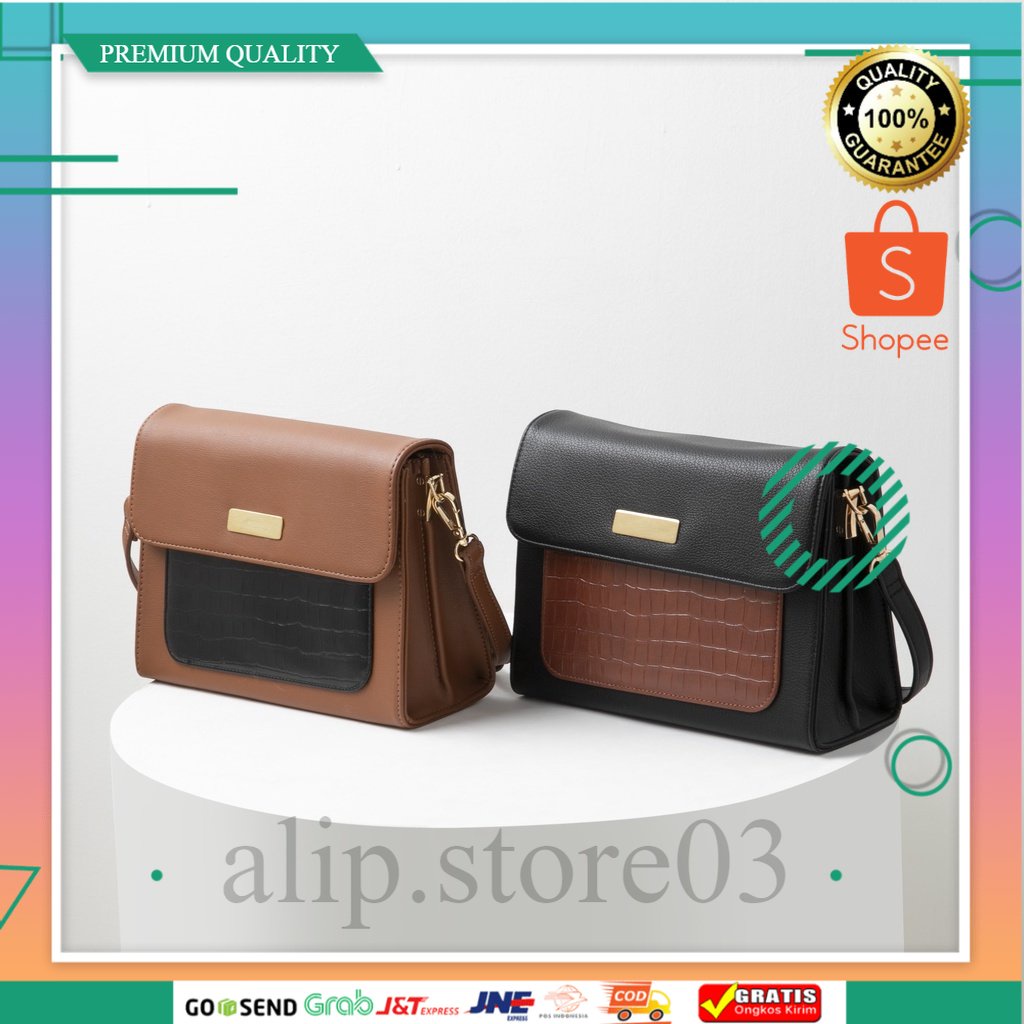 PREMIUM Berrybenka - Tas Selempang Wanita Sofia Pricil Flap Sling Bag