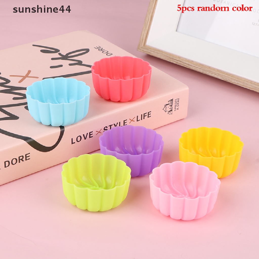 Sunshine 5Pcs Cetakan Adonan Kue Desain Bunga Pumpkin Bahan Silikon, 5cm