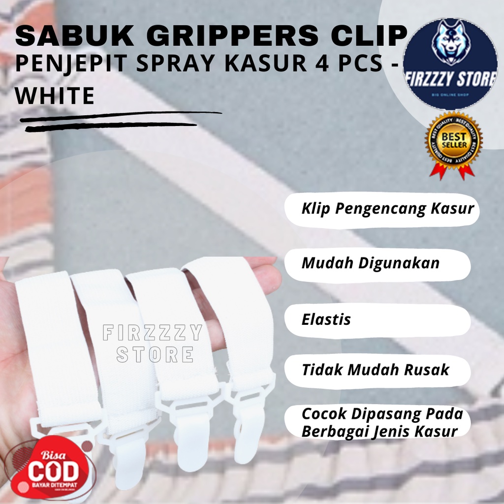 Sabuk Grippers Clip Penjepit Spray Kasur 4 PCS - White