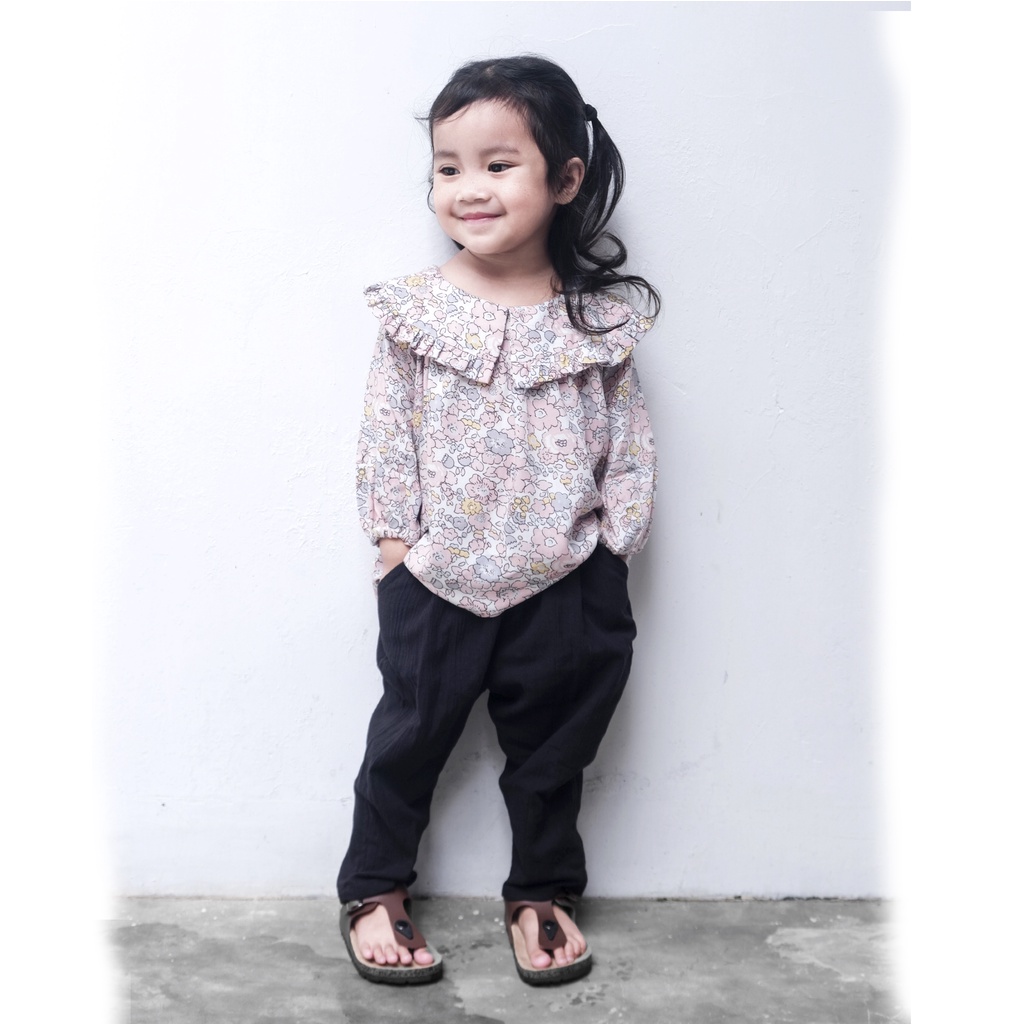 TORU - Celana Panjang Anak Laki Laki Perempuan Unisex Linen Khaki Krem Cream Hitam Abu Pink Putih Navy Grey Black Tortilla Fawn Kado Ulang Tahun