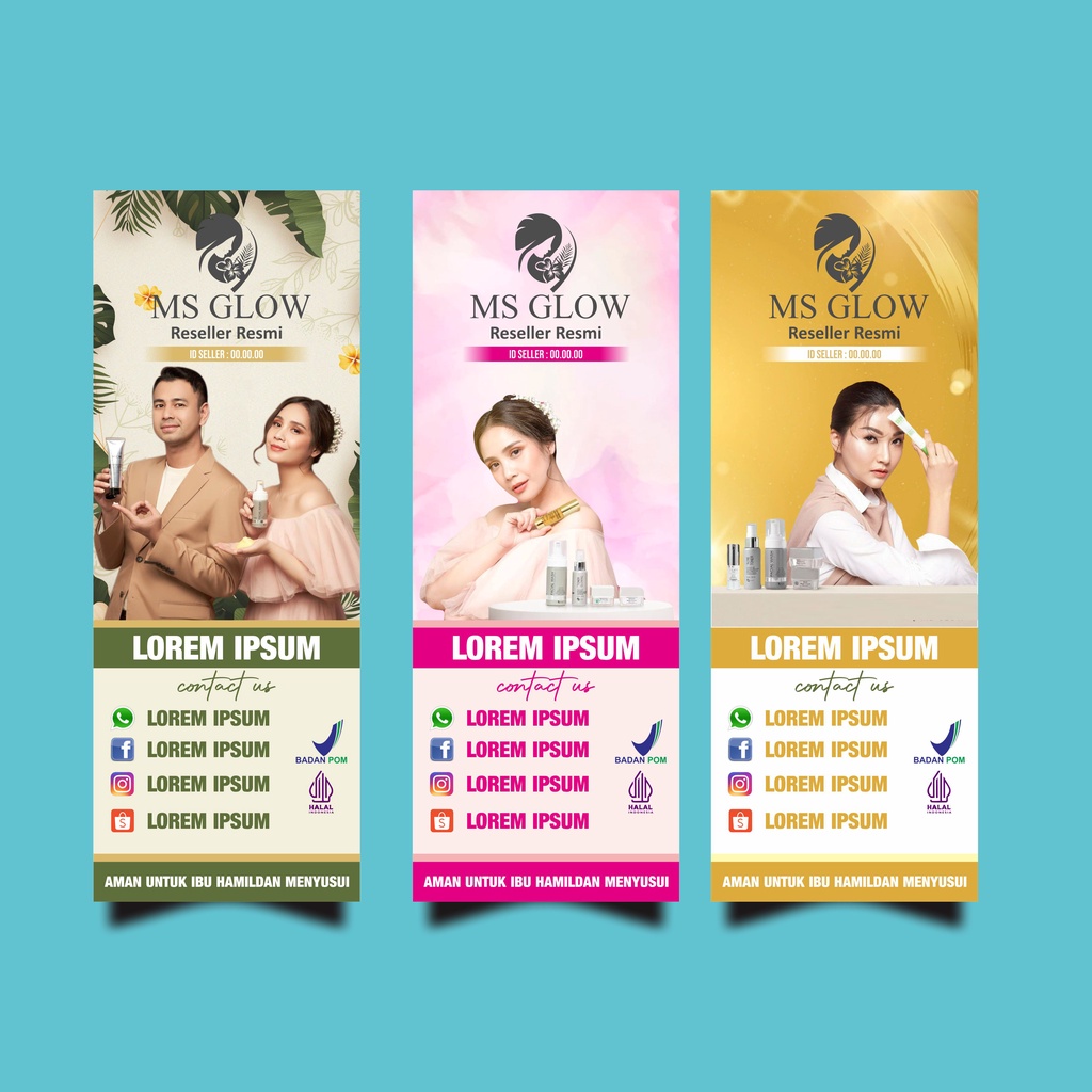 SPANDUK BANNER BACKDROP MMT MS GLOW UNTUK RESELLER GRATIS ONGKIR