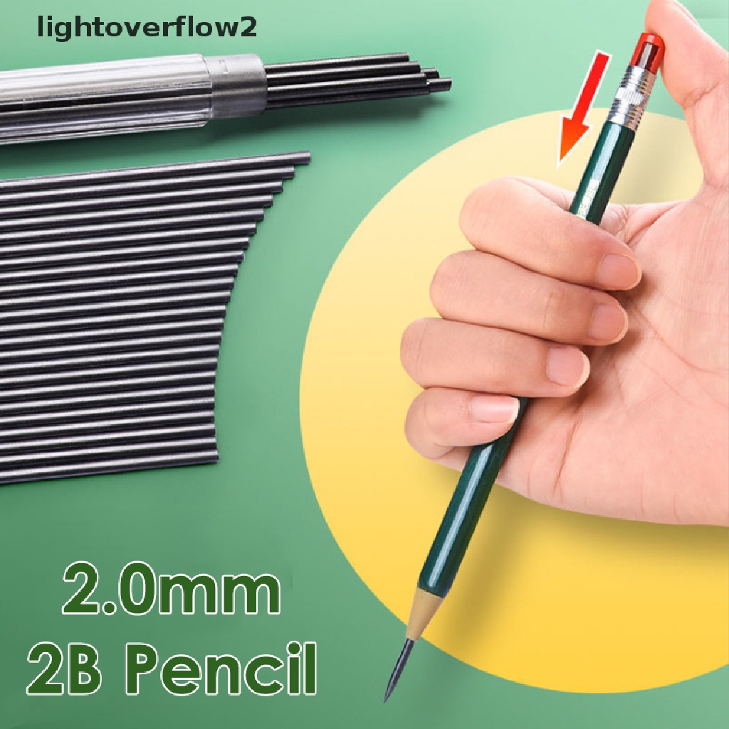 (lightoverflow2) 1 Set Pensil Mekanik 2.0mm Dengan Refill Untuk Menulis / Sketsa