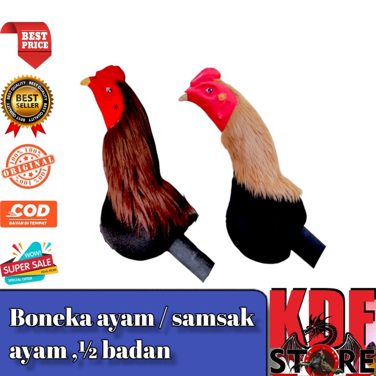 BONEKA AYAM SETENGAH BADAN + GAGANG/PEGANGAN