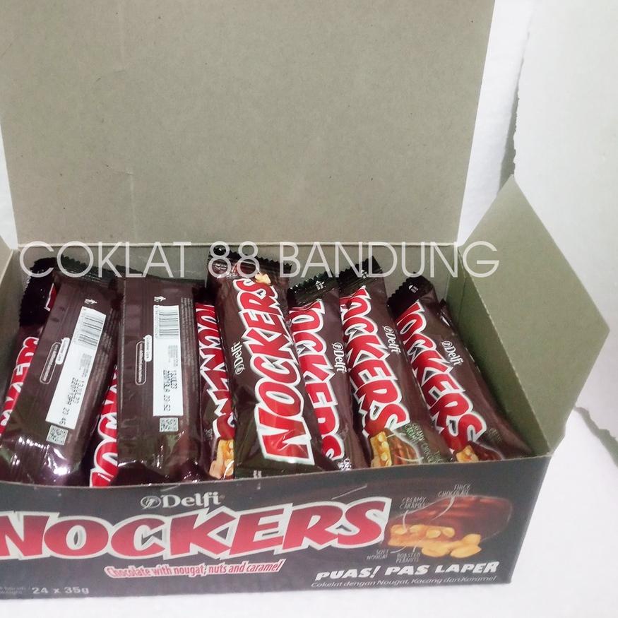 

10.10 BIG SALE FASION DELFI NOCKERS 35gr Box 24 Pcs - Coklat Kacang Caramel Nougat Nocker Isi 24pcs X 35 gram serbuuu !