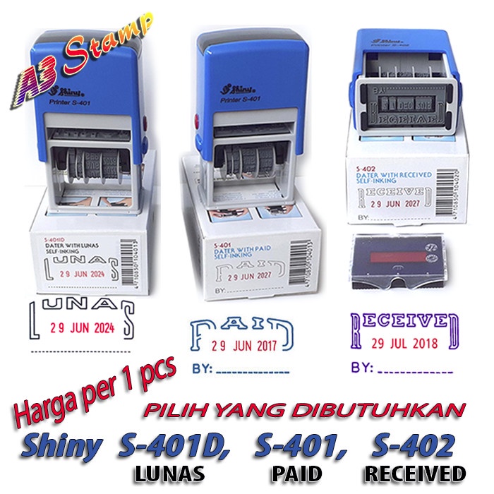 

Hari Ini Stempel Otomatis Lunas , Paid , Received Shiny S-401D , S-401 , S-402 Bagus