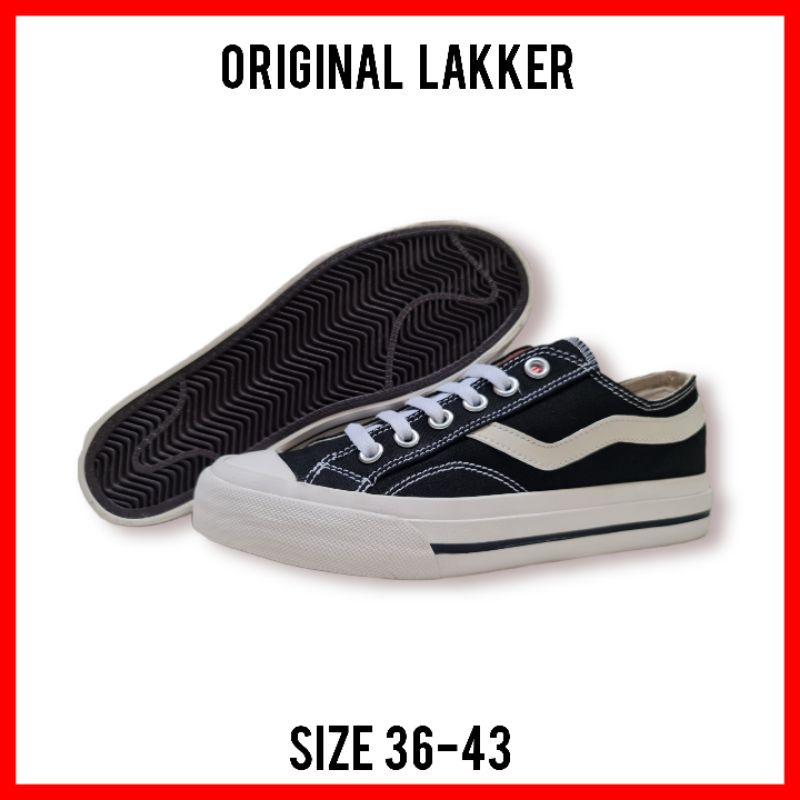 SEPATU SEKOLAH PRIA WANITA ORIGINAL SIZE 36-43 FULL HITAM / SEPATU KASUAL COWOK CEWEK LAKKER ORIGINAL UNISEX COUPLE / SEPATU KULIAH SD SMP SMA / SEPATU SNEAKERS ORIGINAL SKATEBOARD DISTRO KEKINIAN
