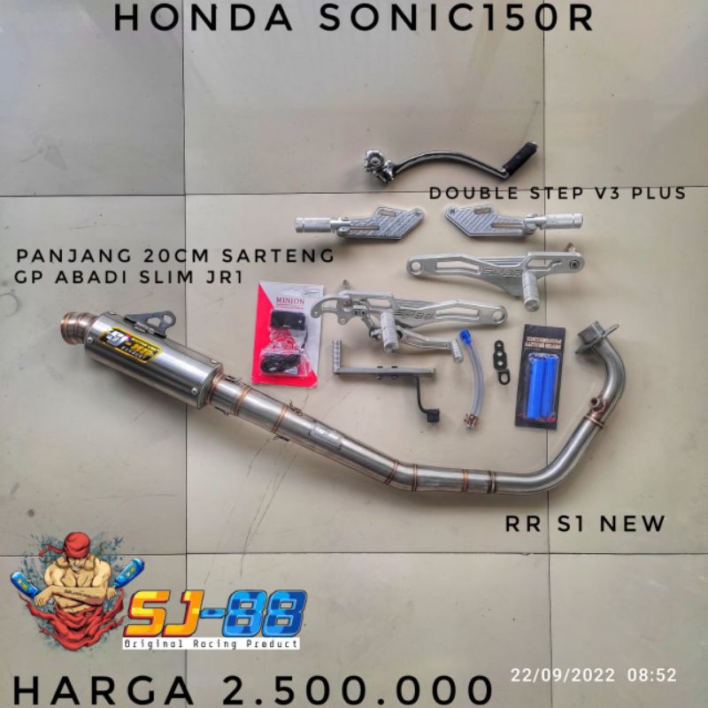 Knalpot sj88 sonic rr s1 new gp abadi slim jr1 paket ub v3