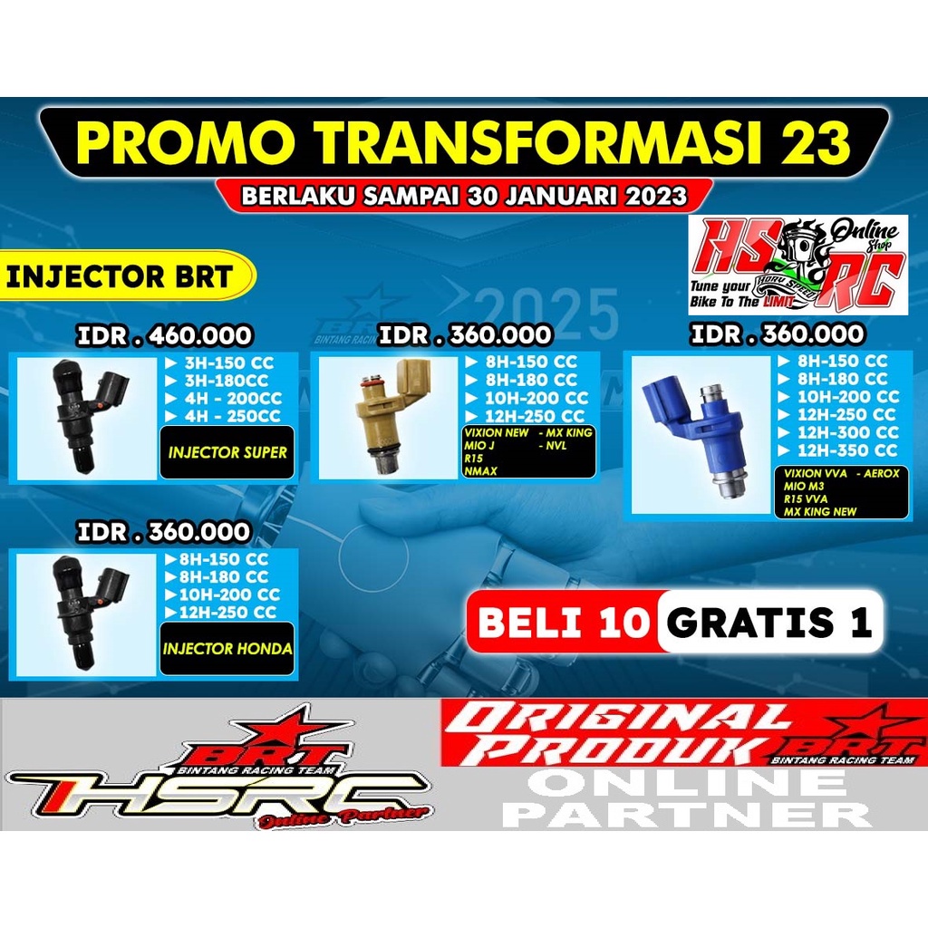 Injector Racing BRT Yamaha WR 155 XSR R15V3 NMAX NEW Injektor WR155 10 H Bore UP 160 180 200 250 cc