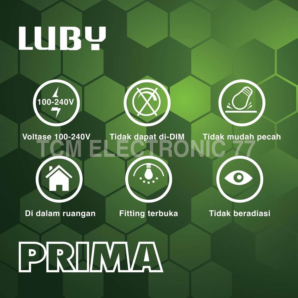 Lampu Bohlam LED LUBY Prima 15 Watt Bohlam Bulb 15W W cahaya putih Cool Daylight CDL 6500K E27 Classic Bola Lampu