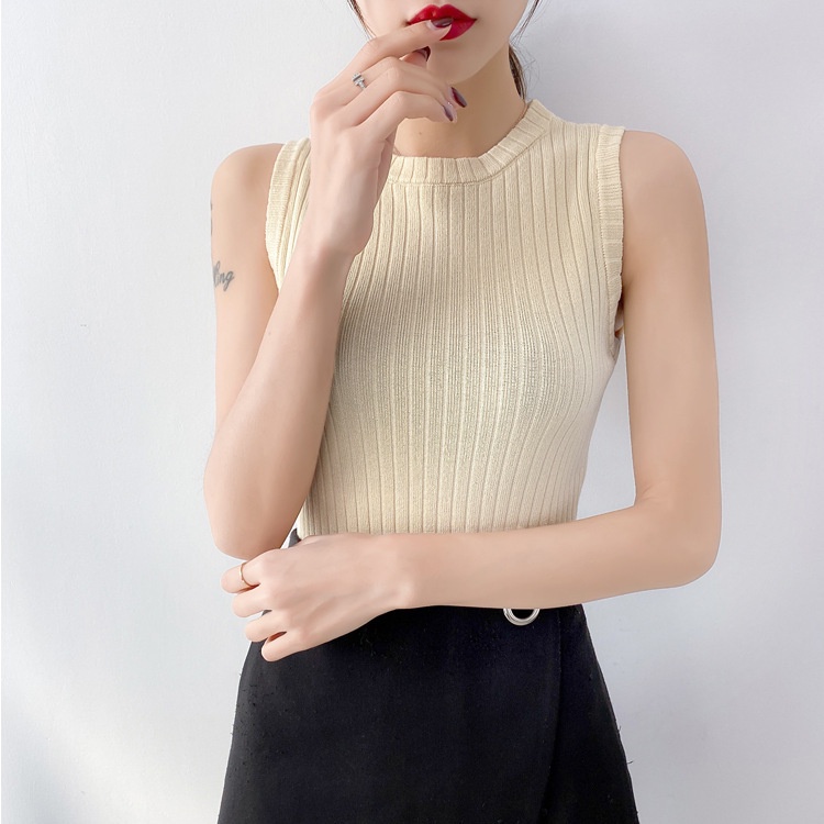 My Bra Baju Tanpa Lengan Wanita / Atasan Kaos Musim Panas Rajutan Slim Fit BR-051