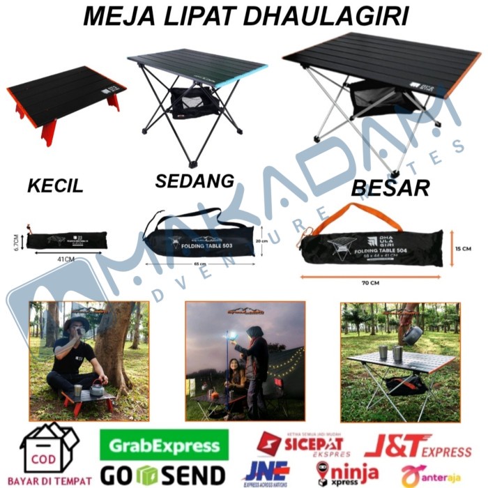 meja lipat camping outdoor dhaulagiri folding table 503 - KECIL