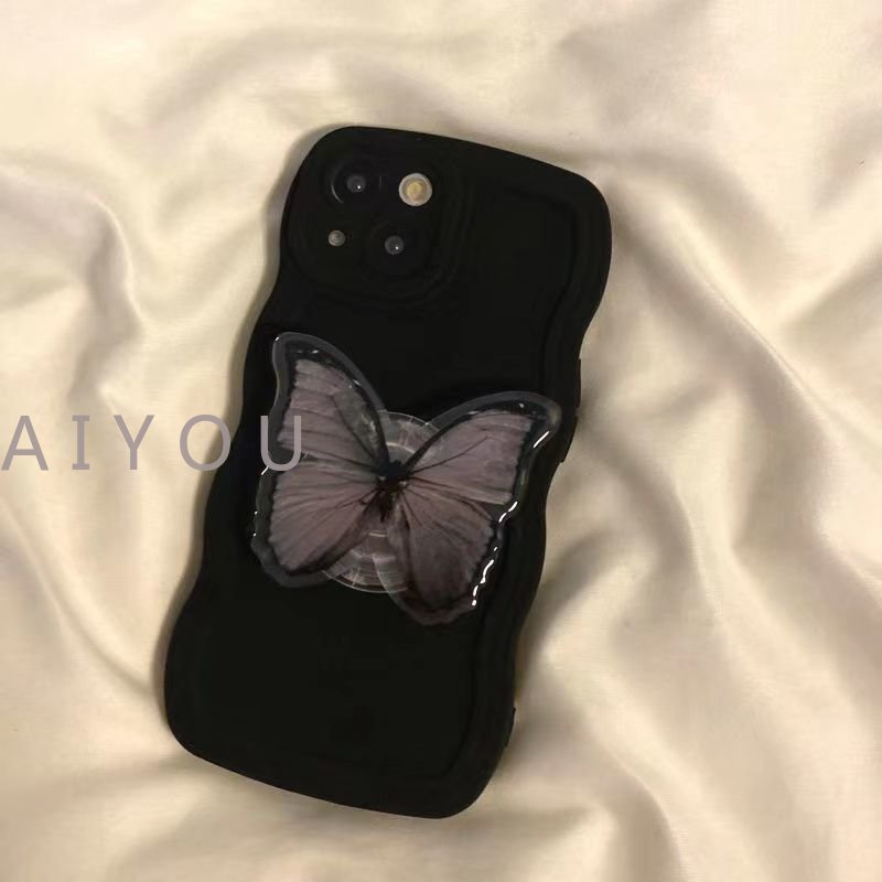 Case Pelindung Penuh Tahan Banting Desain Butterfly Stand Holder Untuk IPhone 14 13 12 11 Pro Max X XS XR