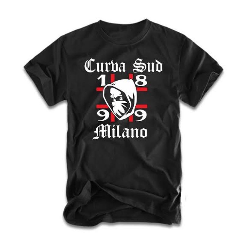KAOS TSHIRT ORIGINAL DISTRO BOLA ACM MILAN CURVA SUD MILANO ULTRAS BLACK UNISEX