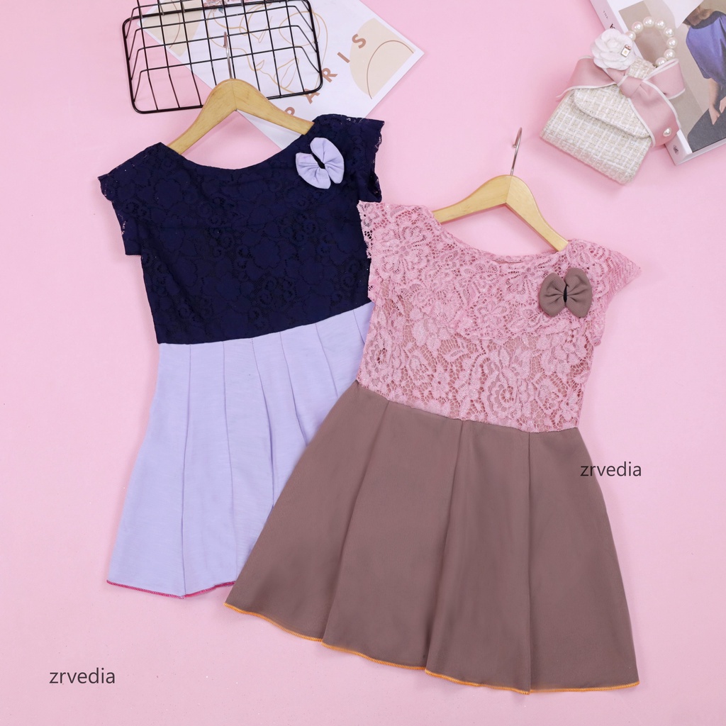 Dress Adiva Bayi - 4 Tahun / Dres Brukat Kensi bayi Perempuan Gaun Pesta Balita Baju Kids Import