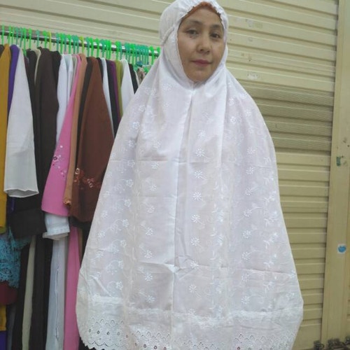 baju ihrom gamis wanita haji umroh kantong depan plus bargo sarung tangan kantong batu