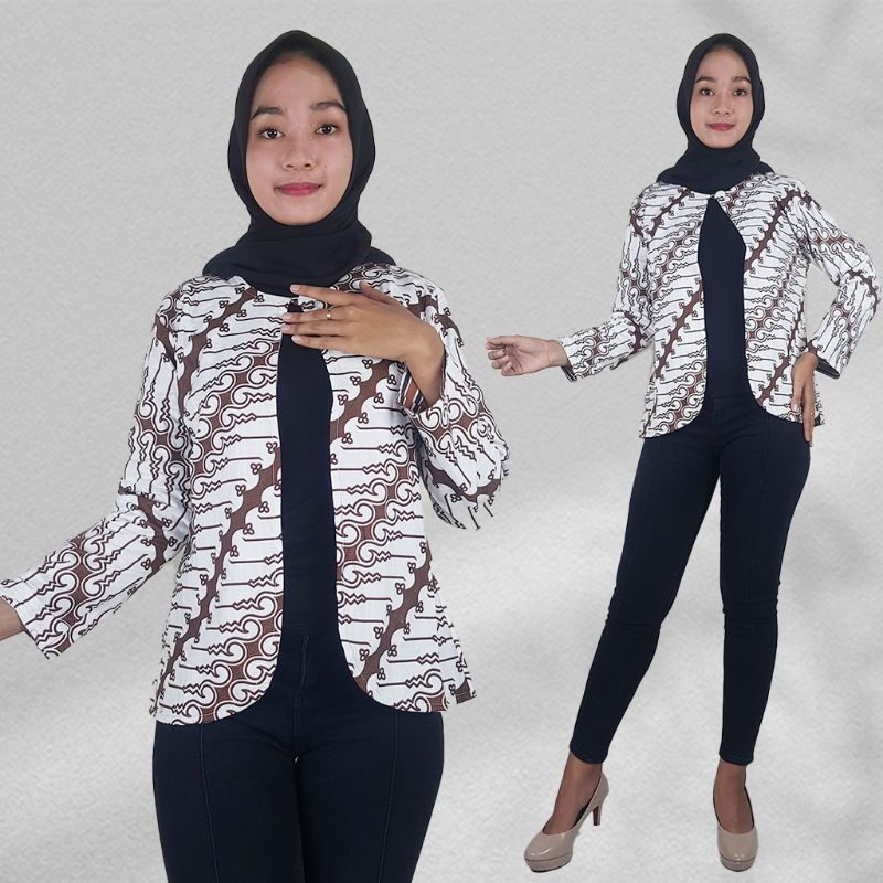 Bolero Batik Sogan Motif Bolak Balik - Naira Batik