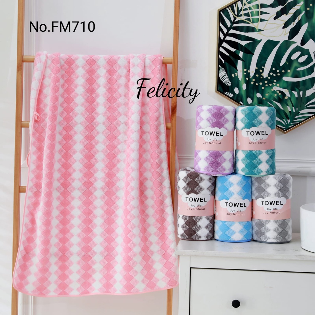 Handuk Microfiber uk 70x140 Motif Wajik Felicity Termurah