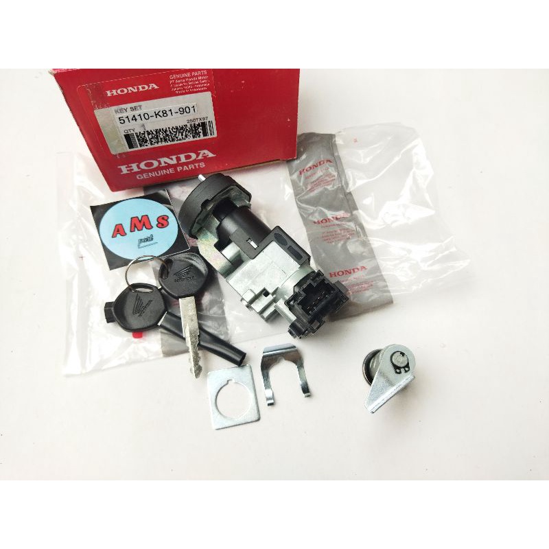 KUNCI KONTAK KONCI JOK ASSY KEY SET HONDA BEAT FI ESP BEAT FI 2017-2020 BEAT STREET KODE PART K81