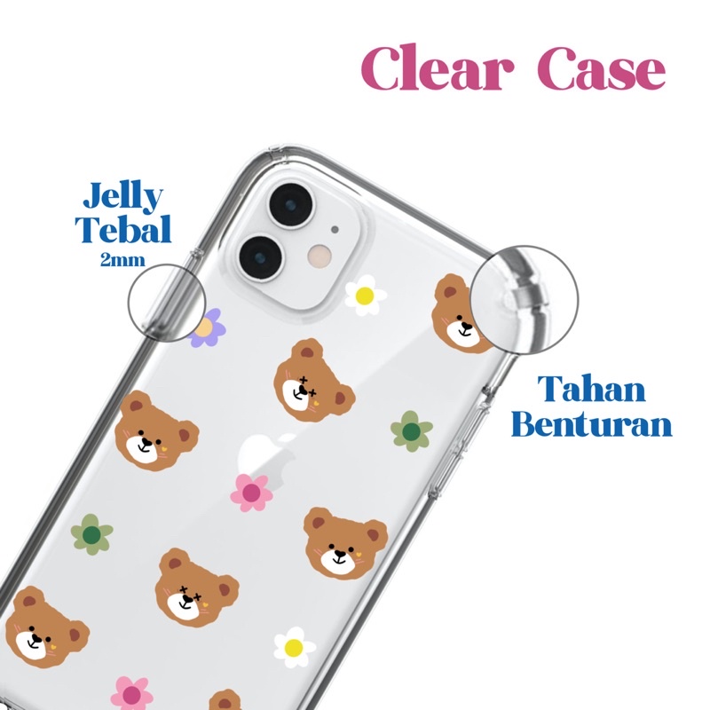 Casing HP Softcase / Clear Case ios android Bearie Jodie Flower