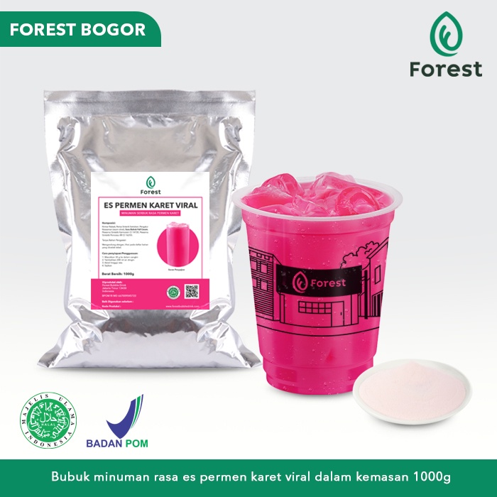 

FOREST Bubuk Minuman Rasa ES PERMEN KARET Powder 1000gr - Forest Beverage Bogor