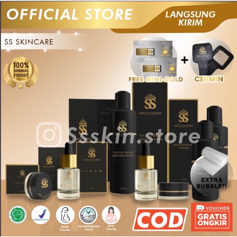 READY SKINCARE SHELLA SAUKIA ( FREE MINI GOLD + CERMIN)