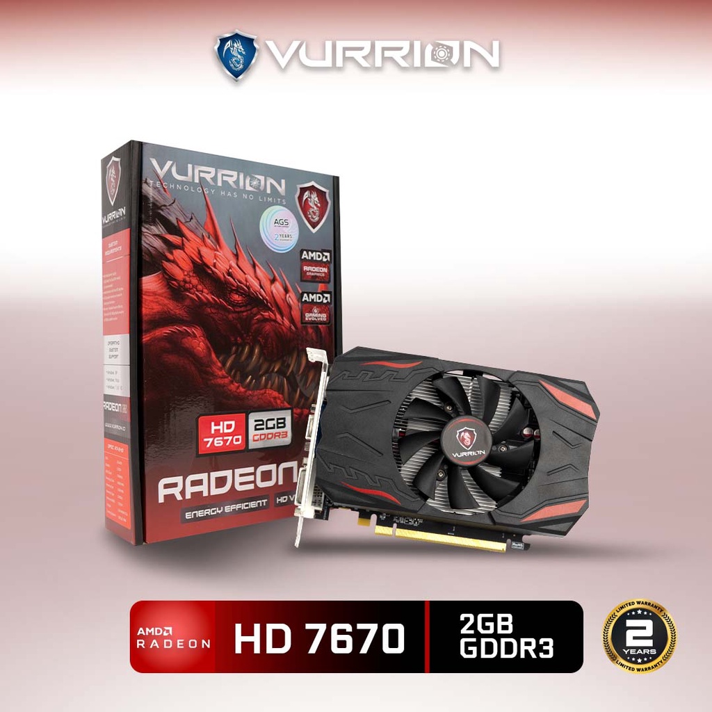 Vga Card AMD Radeon HD 7670 2GB GDDR3 128Bit GPU Vurrion Vga Murah Untuk Gaming Garansi Resmi