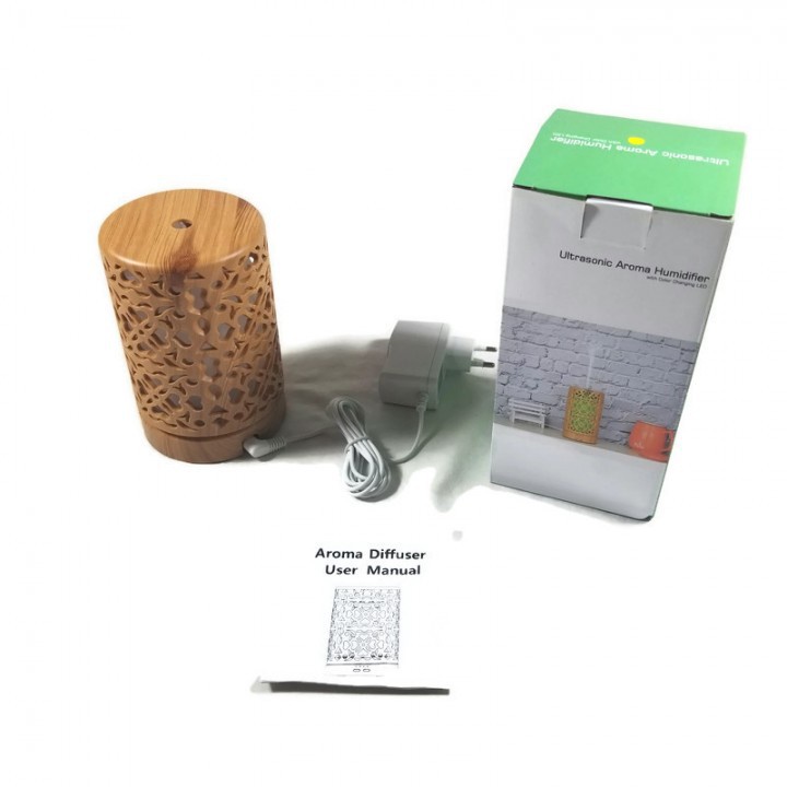 878 H52 - Wooden Humidifier Aroma Diffuser 7 Color LED 150ML - KJR-071