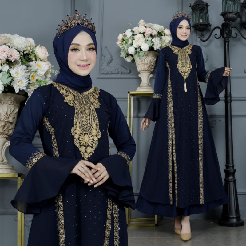 GAMIS ABAYA TURKEY BORDIR ZAMEENA 4 WARNA