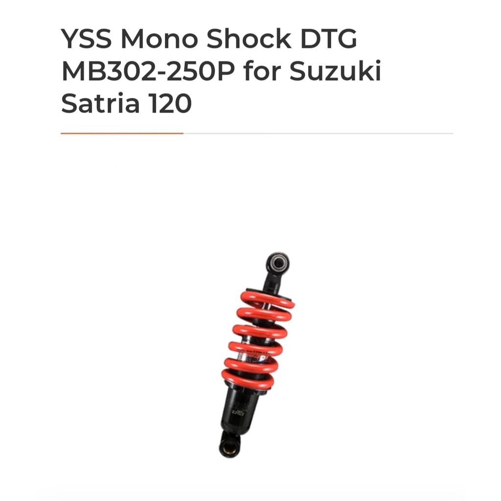 YSS Mono Shock DTG MB302-250P for Suzuki Satria 120