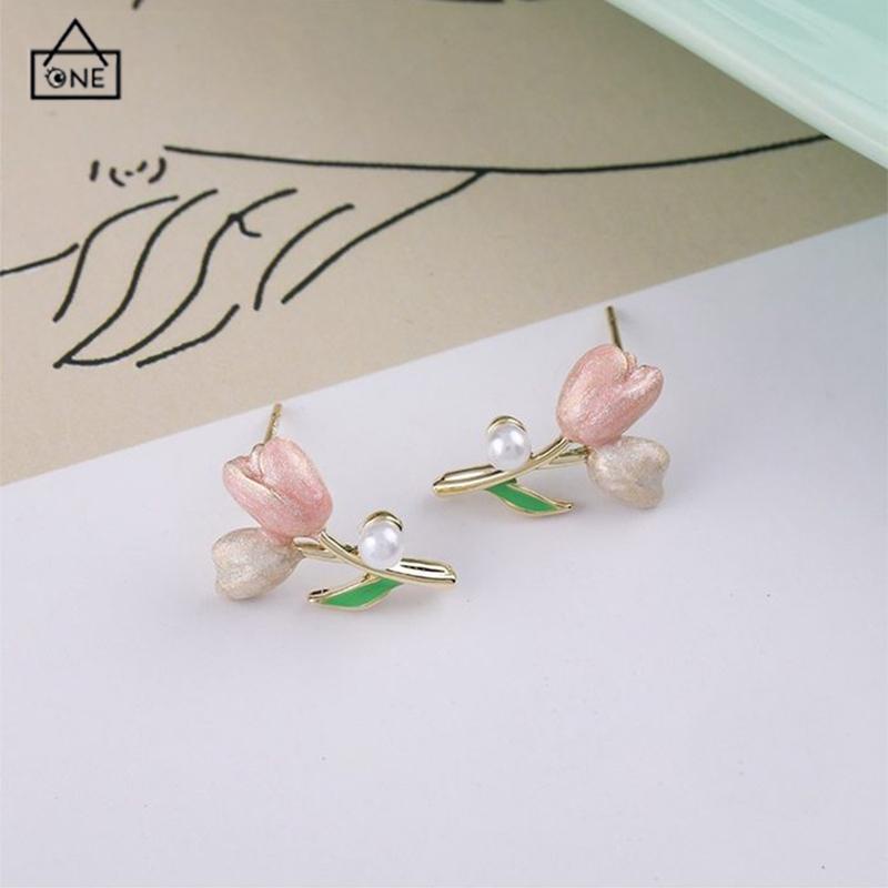 COD❤️Anting S925 Silver Plated Soft Tulip Earrings Female Earrings Asesori-A.one