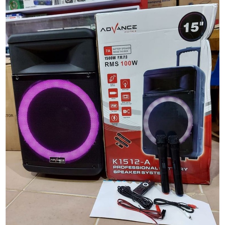 Speaker Portabel Advance K1512-A Bluetooth Karaoke