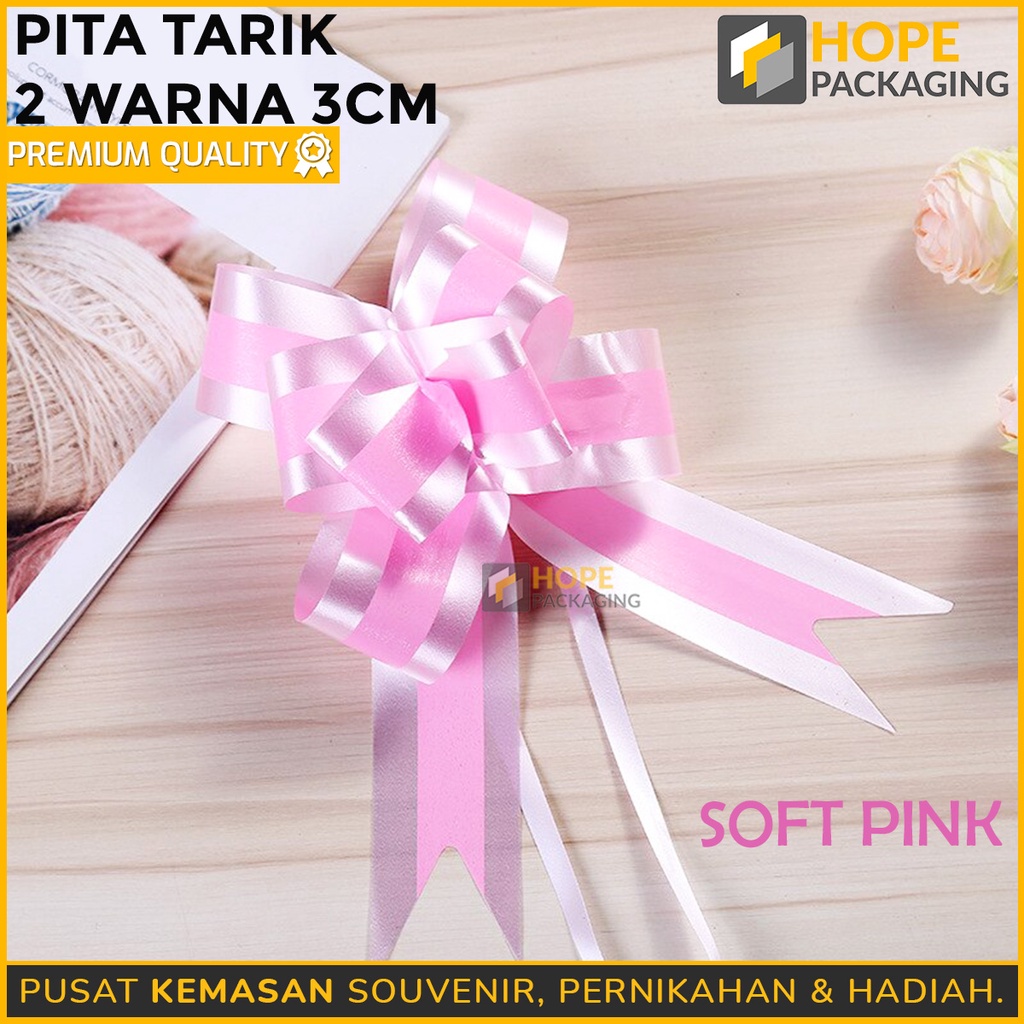 [ISI 10 pcs] Pita Tarik 2 Warna  3 cm / Pita  List Kado Bingkisan Hampers Bunga Souvenir Parcel