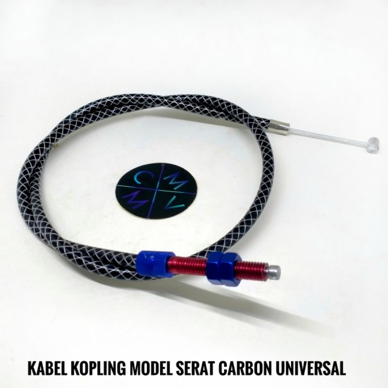 [READY STOCK] KABEL KOPLING MOTOR DOMINO SERAT KARBON UNIVERSAL 90cm THAILAND / tali kabel selang kopling motor serat karbon domino vixion tiger mega pro verza win rx king klx crf wr byson xabre sonic satria fu gsx ksr cb cbr ninja r rr r15 r25 150 250