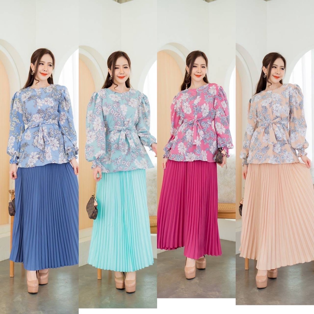 SETELAN BUNGA ROK PLISKET FULL COLORS BRAND DYDY SHOP IMPORT BANGKOK CODE S4 DYDY