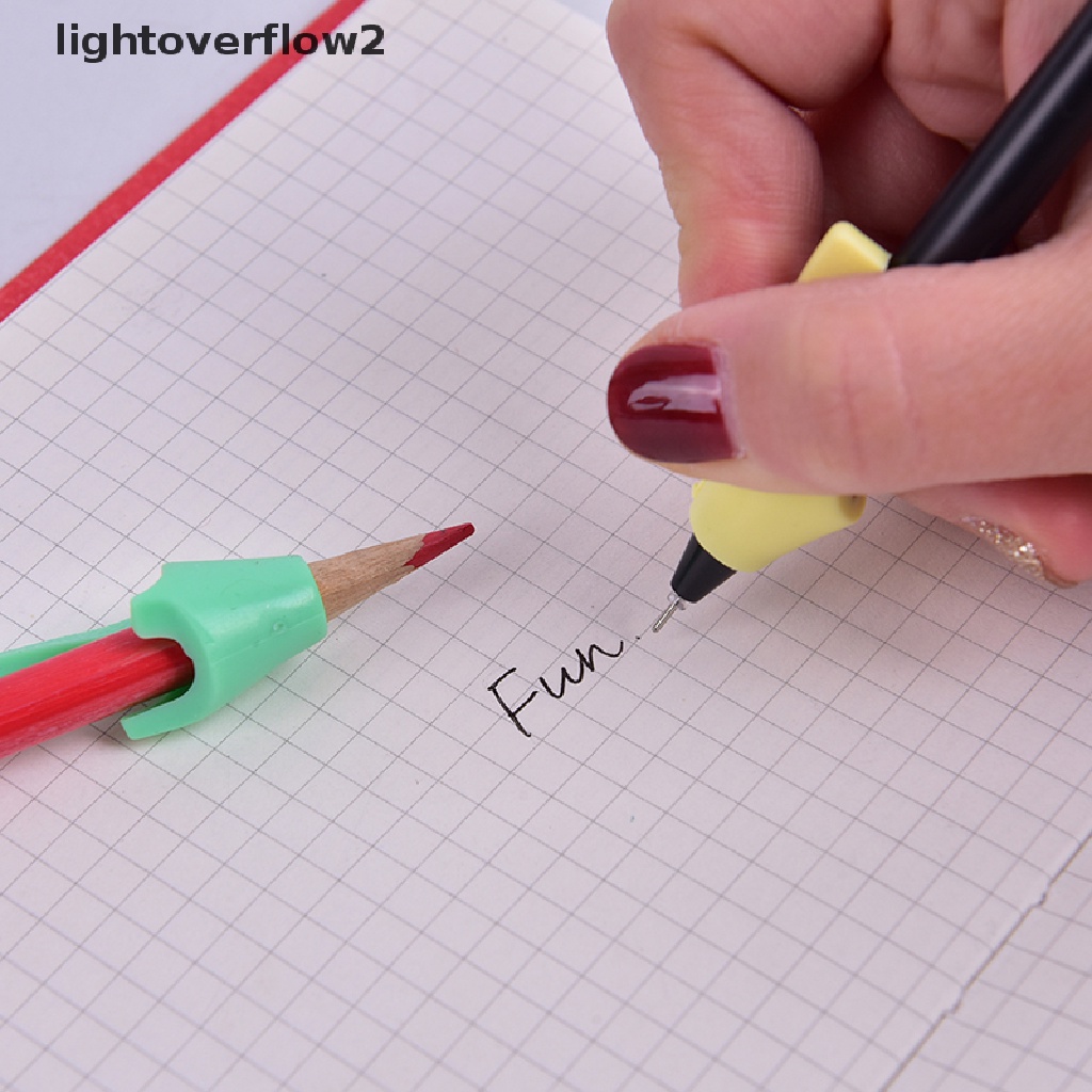 (lightoverflow2) 2pcs / Set Mainan Pelindung Jari Bahan Silikon Untuk Anak Belajar Menulis / Menggambar