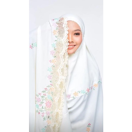 Mukena Telekung Premium Dewasa Bordir Manual Tasik KERANCANG TAWON free Tas