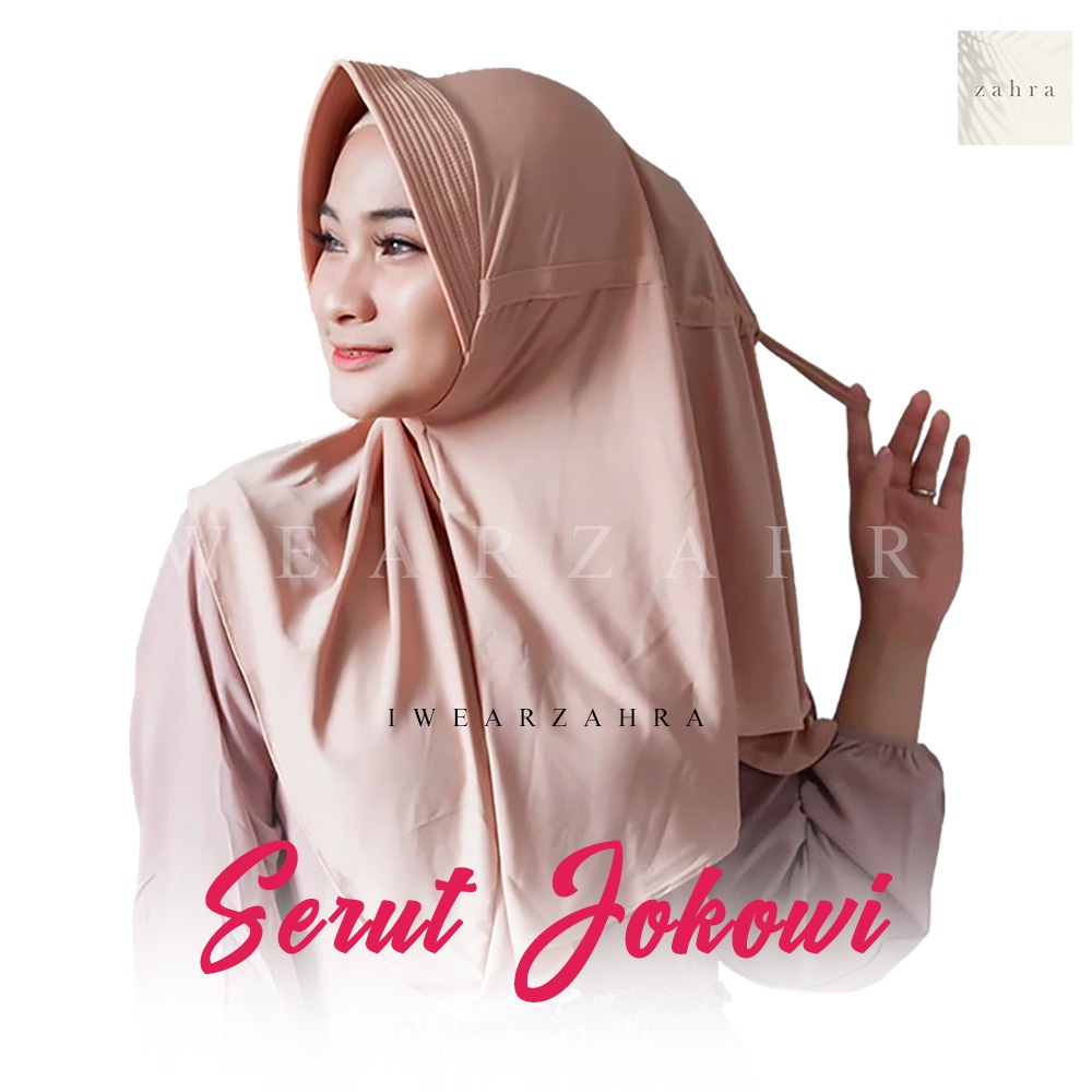 HIJAB SERUT JOKOWI - Kerudung Khimar Jilbab Instan Sport Menuntup Dada Murah Nyaman Fashion Muslim