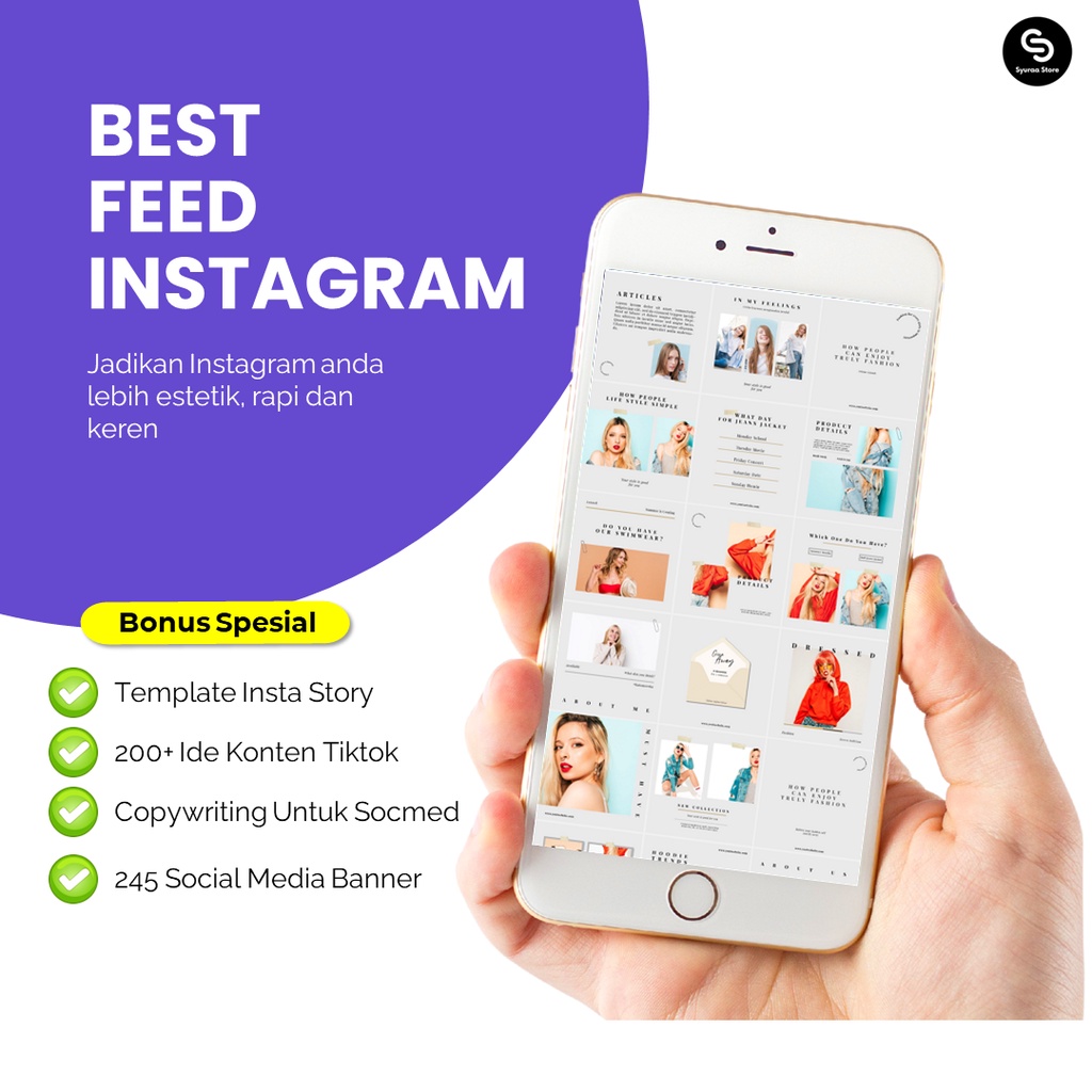 Jual Desain Template Instagram Feed Format PPT Siap Edit + Bonus ...