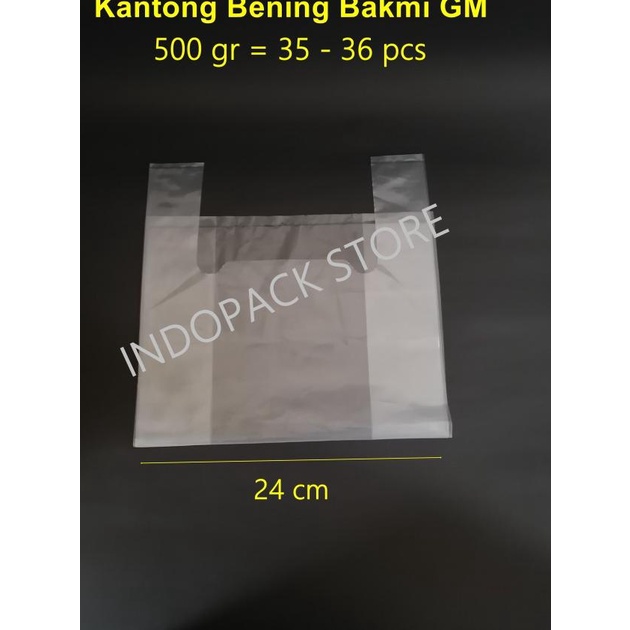 

[24] Kantong Kresek Bahan PE Bening (Kresek Bakmi "GM") Uk. 24 cm