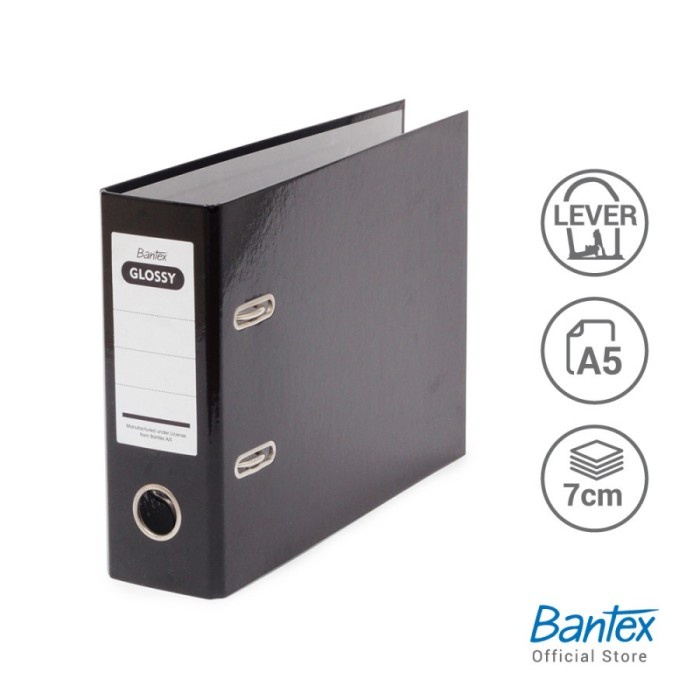 

Bantex Lever Arch File Ordner A5 7cm Glossy Black 1443 10