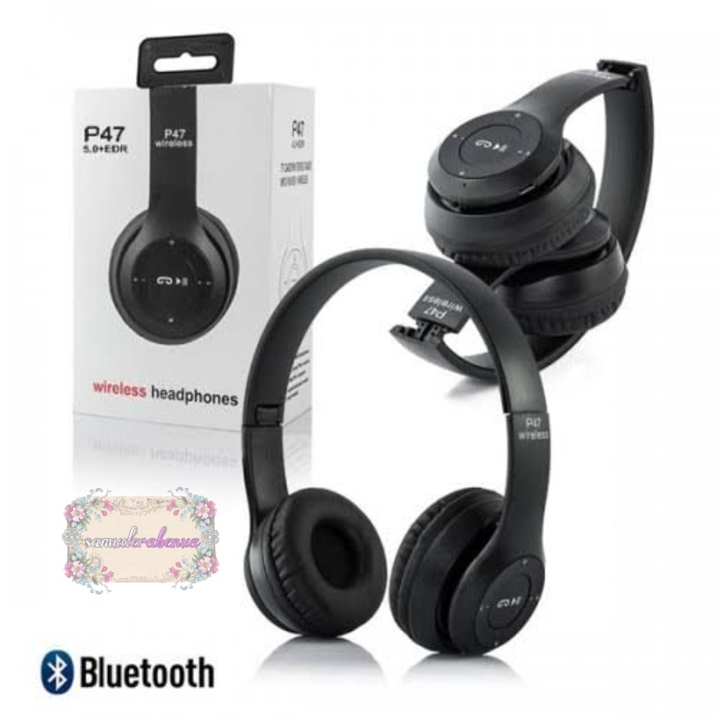 HEADPHONE BLUETOOTH P47 Headset Bando Gaming Lipat Wireless Audio Stereo Super Bass 5.0 EDR Travel SB4364