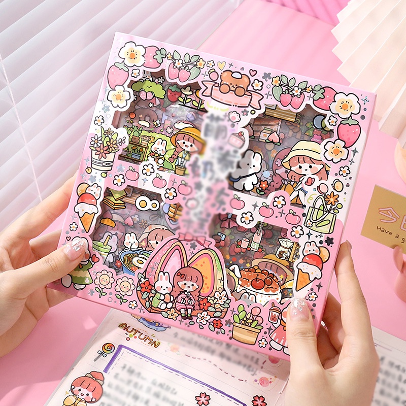 100 Lembar / Set Stiker Alat Tulis Tahan Air Bahan PET Untuk Dekorasi Handbook